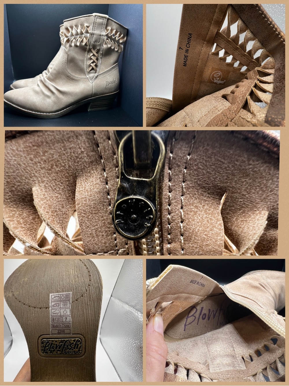 Blowfish Malibu Women’s Ankle Boots Size 7